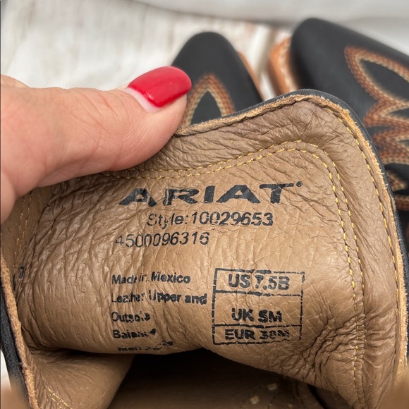 Ariat Women’s Black and Brown Western Boots Sz5 In Gorgeous Condition #0201 - Picture 7 of 12